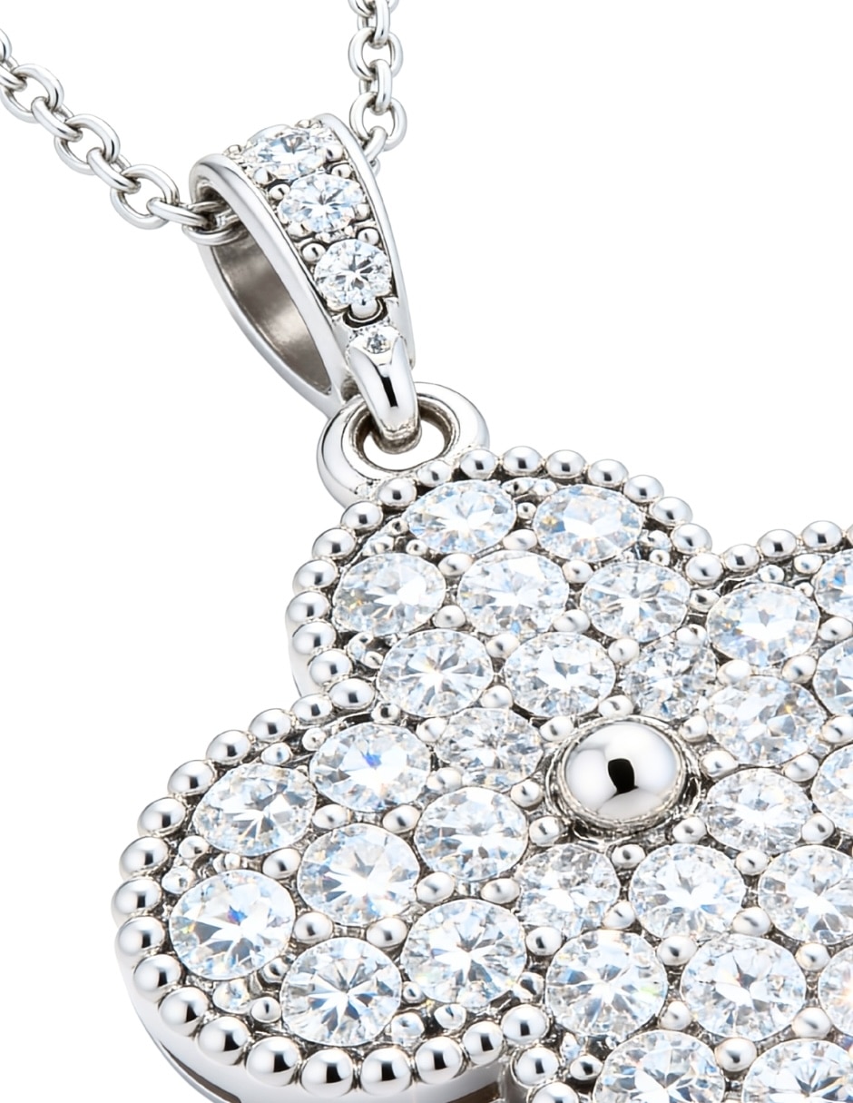 Collar con dije de trébol élan de plata 2